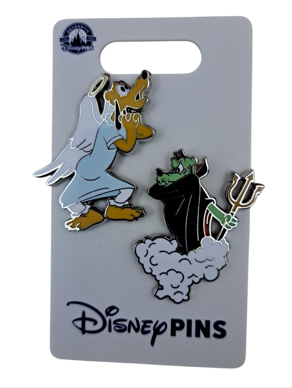 Disney Pluto Angel & Devil Pin Duo - White, Black, Yellow, Green
